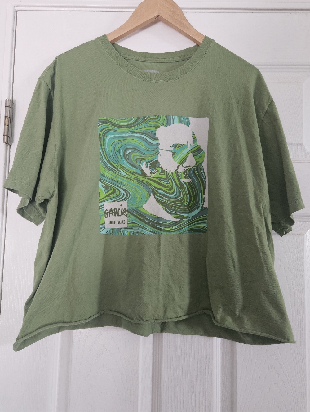 Garcia Hand Picked Women's Cotton Green Crop Top Size XL